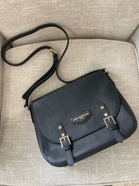 Karl Lagerfeld Black Crossbody Shoulder Messenger Bag